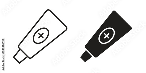 Ointment icon concept. Simple solid style. line stroke icons