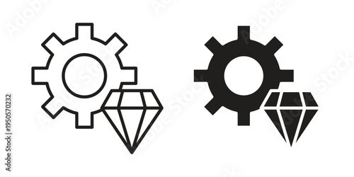 Operational excellence icon concept. Simple solid style. line stroke icons
