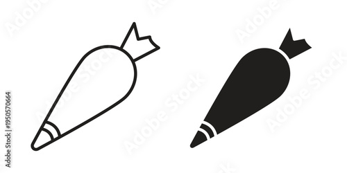 Pastry bag icon concept. Simple solid style. line stroke icons