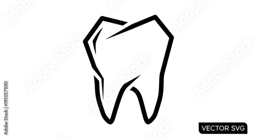 Clean Tooth Icon Vector Art, Dental Health Symbol, Oral Hygiene Concept
