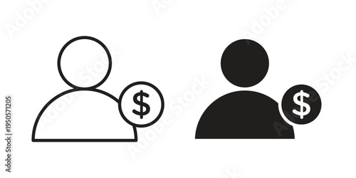 Personal loan icon concept. Simple solid style. line stroke icons