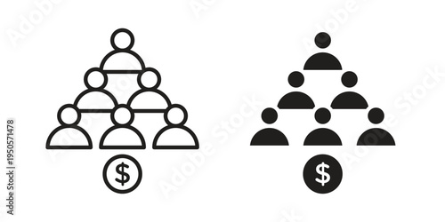 Ponzi scheme icon concept. Simple solid style. line stroke icons