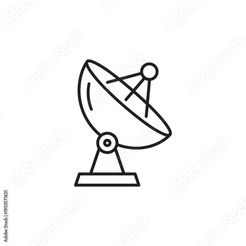  Satellite Dish Icon Simple Line Art Communication Technology