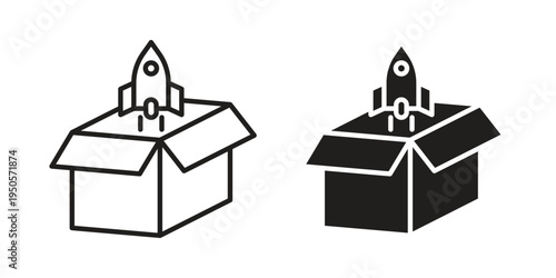 Product release icon concept. Simple solid style. line stroke icons