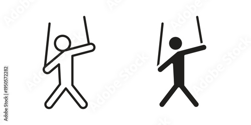 Puppet icon concept. Simple solid style. line stroke icons
