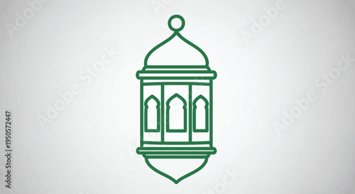 Traditional Lantern with Arched Windows and Pointed Finial, Islamic Design Element