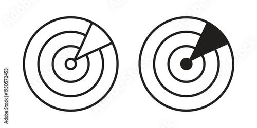 Radar detection icon concept. Simple solid style. line stroke icons