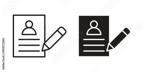 Registration icon concept. Simple solid style. line stroke icons