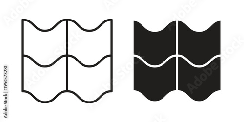 Roof tile icon concept. Simple solid style. line stroke icons