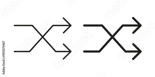 Shuffle icon concept. Simple solid style. line stroke icons