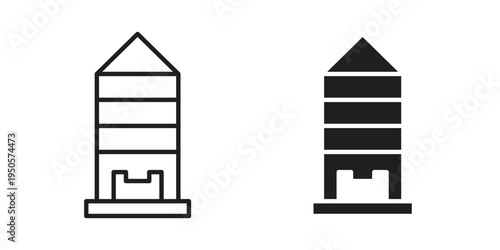 Silo icon concept. Simple solid style. line stroke icons
