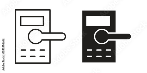 Smart lock icon concept. Simple solid style. line stroke icons