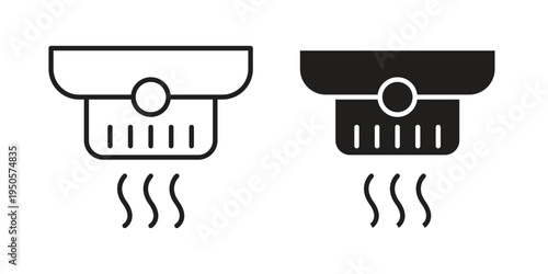 Smoke detector icon concept. Simple solid style. line stroke icons