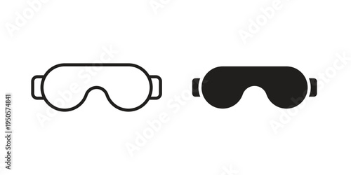 Snow Goggle icon concept. Simple solid style. line stroke icons