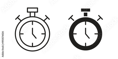 Stopwatch icon concept. Simple solid style. line stroke icons