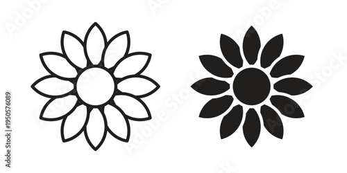 Sunflower icon concept. Simple solid style. line stroke icons