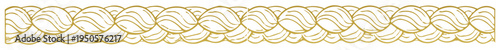 A decorative golden wave border pattern with intertwined flowing lines forming an elegant ornamental design 