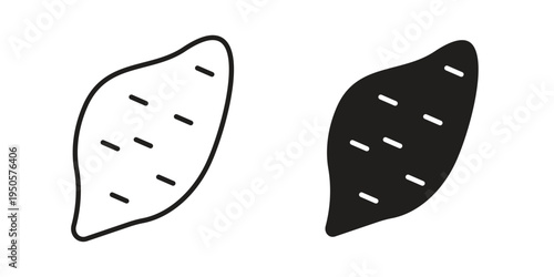 Sweet potato icon concept. Simple solid style. line stroke icons