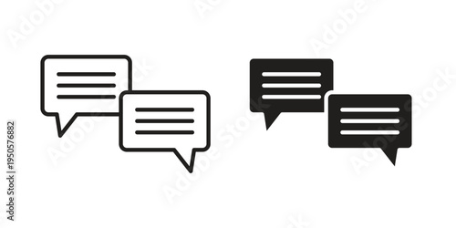 Text chat icon concept. Simple solid style. line stroke icons