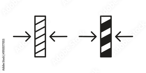 Thickness icon concept. Simple solid style. line stroke icons