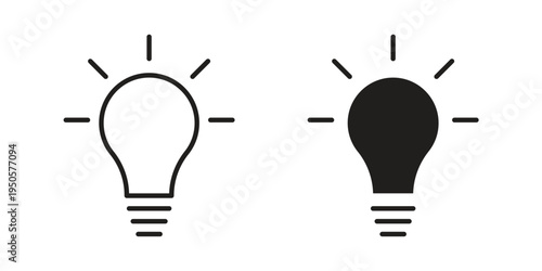 Think icon concept. Simple solid style. line stroke icons