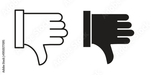 Thumb down icon concept. Simple solid style. line stroke icons