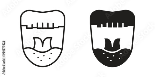 Tonsillitis icon concept. Simple solid style. line stroke icons
