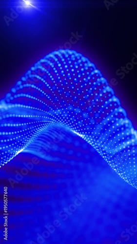 An abstraction of virtual, smooth energy waves, like music transformed into matter and feelings, creates a pleasant, calming background.