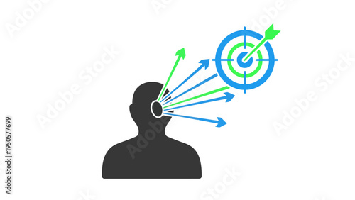 Man Targeting Success Goal.