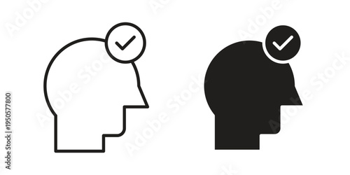 Understand icon concept. Simple solid style. line stroke icons