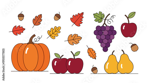 Autumn Fruits and Vegetables.
