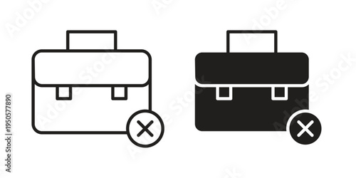 Unemployment icon concept. Simple solid style. line stroke icons