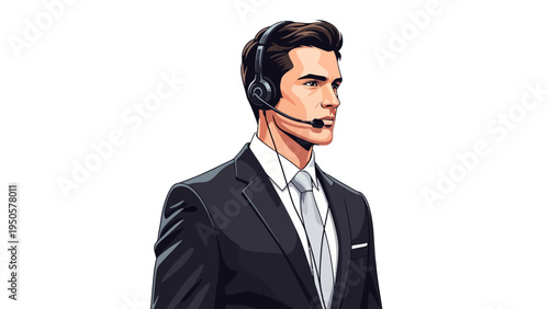 Businessman Wearing Headset.