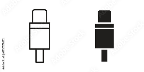USB type c icon concept. Simple solid style. line stroke icons