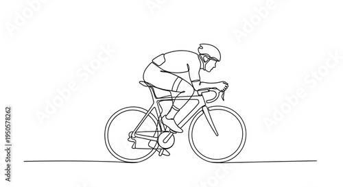 Cyclist Riding Bicycle Fast Pace.