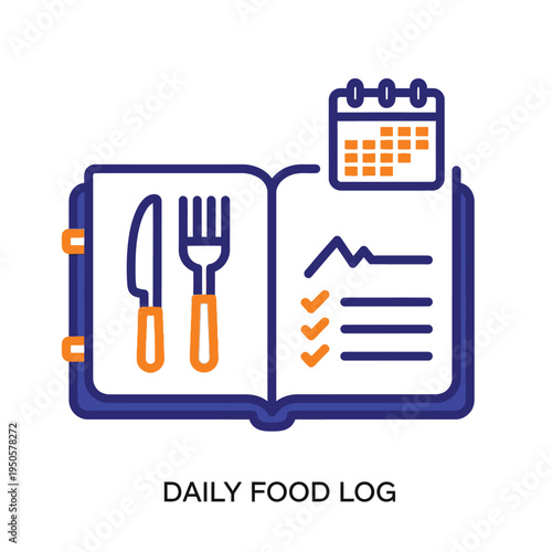 Daily Food Log Icon A Visual Representation of Tracking Meals and Health Goals