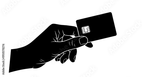 Hand holding a credit card tight.