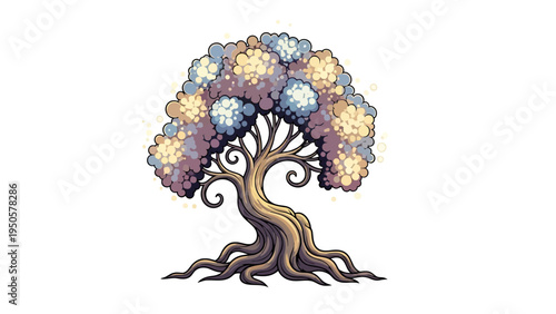 Colorful Tree with Roots.