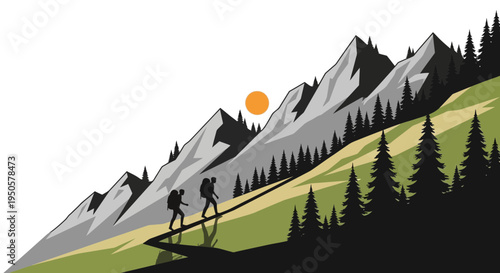 People Riding Bicycles Down Mountain Trail.