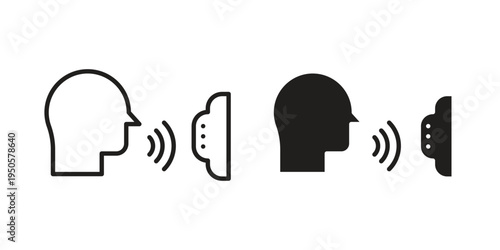 Voice control icon concept. Simple solid style. line stroke icons