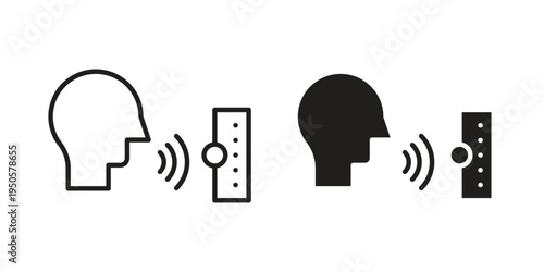 Voice control icon concept. Simple solid style. line stroke icons