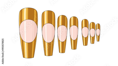 Gold Nail Tips Set.