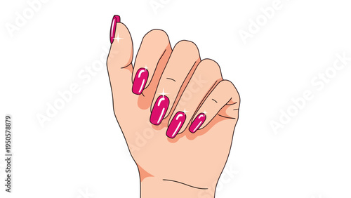 Hand with Pink Nails.