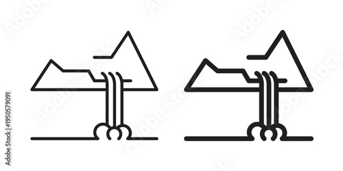 Waterfall icon concept. Simple solid style. line stroke icons