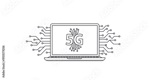 Laptop with 5G Technology.