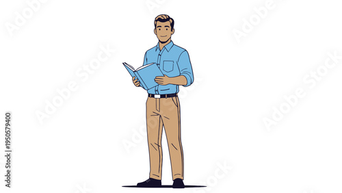 Man Holding Tablet Computer.