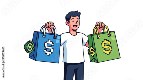 Man Holding Shopping Bags.