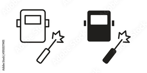 Welding icon concept. Simple solid style. line stroke icons