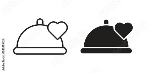 Wedding dinner icon concept. Simple solid style. line stroke icons