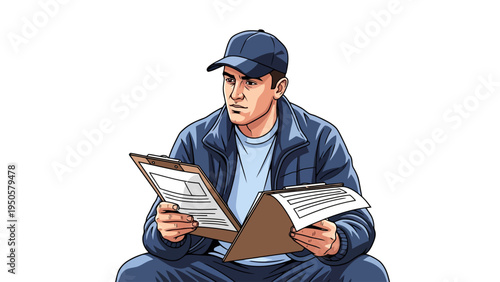 Man Reading Book Sitting.